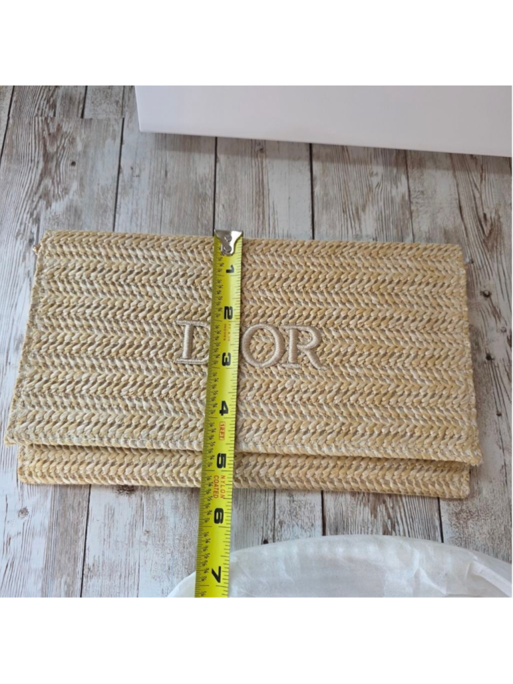 Dior Beige Woven Clutch with Pearl Strap NWOT - Picture 11 of 11